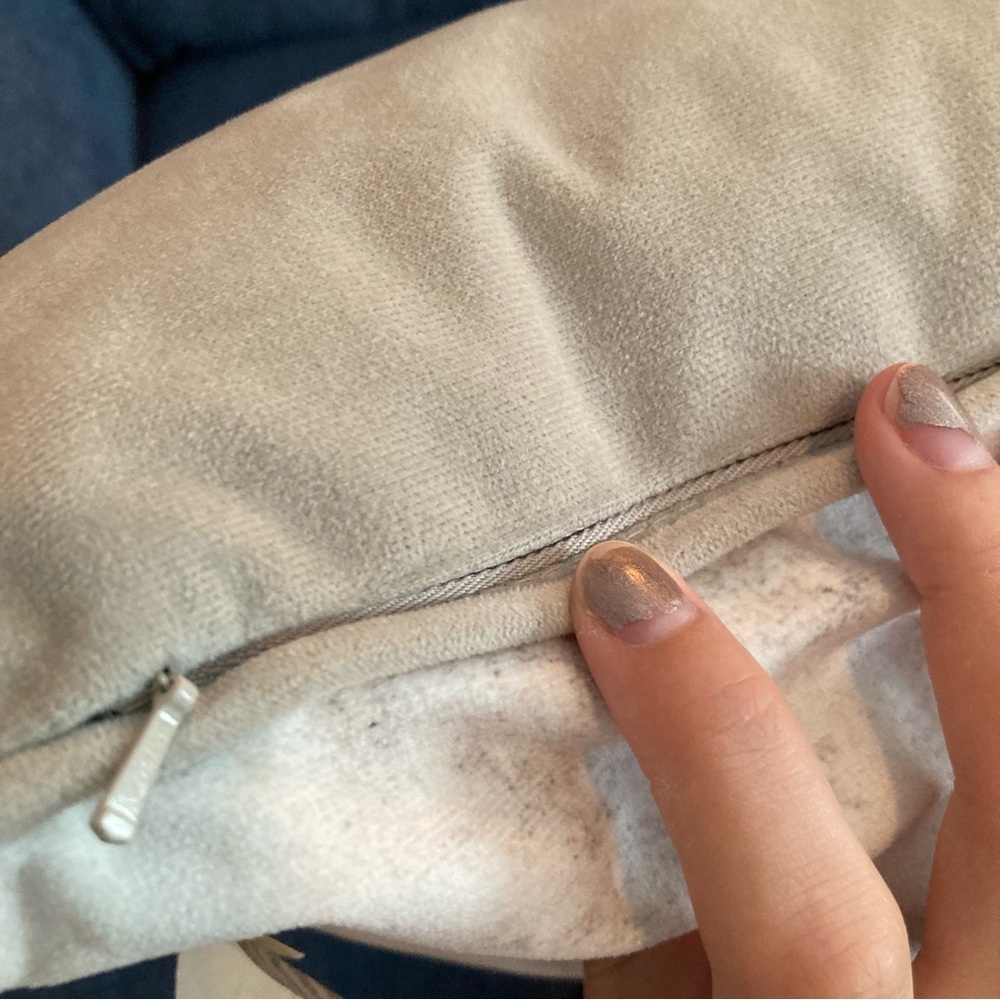 Oliver White & Gold Eyelashes Accent Throw Pillow - Picture 7 of 11